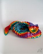 Giant Articulated Rainbow Snake 75cm, 3D Printed Flexible Snake Decor