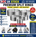 Small - Large Silver Metal Split Rings Keyring Jump Hoop Loop Key Keys Ring.