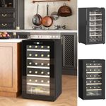 Wine Cooler Fridge with Glass Door Freestanding Wine Fridge