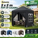 2M x 2M Heavy Duty Pop Up Gazebo Garden Canopy Party Wedding Outdoor Tent