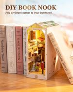Rolife 3D Wooden Book Nook Kit DIY Miniature House Book Nook Model LED Bookshelf