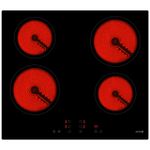 HYE 60cm  Ceramic Hob Built-In 4 Zone Electric Hob With Touch Controls, Black