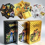 55pc Pokémon English Gold Foil Cards – Charizard VMAX GX Golden Game Cards