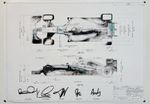 Lewis Hamilton Autograph Mercedes F1 W07 Technical Drawing Signed, Rosberg, Toto