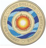 Australian  Eternal Flame Two Dollar $2 - 2018 - Lest We Forget - Circulated 
