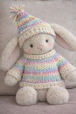 Chunky Jellycat Bunny Sweater Jumper & Hat Set – Knitting Pattern Only