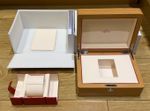 Genuine Original New Style Omega Wooden Watch Box with Travel Case + Card Wallet