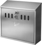 Stainless Steel Wall Mounted Ashtray Lockable Outdoor Bin with Key Secure