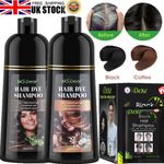 Permanent Hair Color Shampoo 500ml for Gray Hair Instant Herbal Hair Dye Shampoo