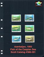 $3.05 Scott Value - 1993 AZERBAIJAN Fish of the Caspian Sea CV MNH NH UMM