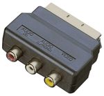 Good Quality Scart Adaptor with Scart Plug and 3 Phono Sockets (Audio Video In)