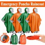 Emergency Survival Poncho Reversible Thermal Blanket Waterproof, Windproof