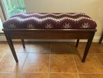 Solid wood double piano bench / duet bench with storage