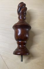 1 Salvaged Turned Wood Center Finial Furniture Used 7" Length