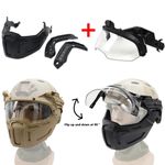 FAST Helmet Half Face Mask with Flip Goggles for Airsoft Paintball Hunt