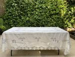 Vintage Table Cloth - Daisy Flower Pattern - Cotton Fabric - 100 x 70 CM