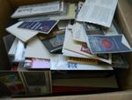 GB QEII STAMPS LARGE LOT IN 12.7KG BOX PRES.PACKS & FDCs ETC.