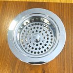 Kohler Round Metal Kitchen Sink Basin Waste with Strainer Basket, Silver