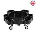 Heavy Duty Rolling Bucket Dolly with 5 Wheels for Garage Use (Black)
