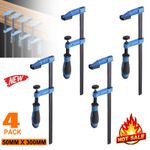 4x Metal F CLAMPS 50 X 300mm Woodworking Building Brick Layer Profile Clamp DIY
