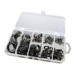 75 Pcs Mixed Size Fishing Rod Guide Tip Kit Eye Rings Stainless Steel Repair Set