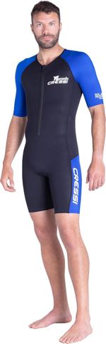 CRESSI Tiburon Men's 2mm Shorty Wetsuit 3XL Black/Blue Ultra Stretch