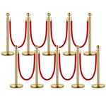 Stanchion Post Queue Red Velvet Carpet Rope Pole Crowd Control Safety Barrier