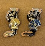 Vintage Metropolitan Traffic Police 'Black Rat' Enamel Pin Badges - Yellow Blue