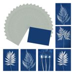 24 Sheet Cyanotype Paper Sun Print Paper Kit Blue Crafts Paper 8.3x5.8 inch