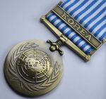 United Nations UN Korea Service Medal with Clasp and Ribbon. Full Size Replica