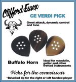 THE VERDI PICK. IDEAL FOR MANDOLIN AND GUITAR. BUFFALO HORN. VARIOUS GAUGES