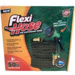 Flexi Hose 50ft Expandable Garden Hose With Brass Fittings Green/Black