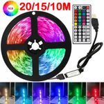 20M LED Strip Lights RGB Colour Changing Tape Cabinet Kitchen USB TV Lighting UK