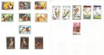 MONGOLIA STAMP LOT ON ALBUM PAGE FRONT AND BACK. MICKEY MOUSE, REMBRANDT, BIRDS