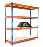 4 Tier Steel Heavy Duty Garage Storage Racking 2200mmH x 1800mm W 400KG UDL
