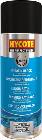 Hycote Fast Drying Aerosol Car Spray Paint, Satin Black, 400 ml