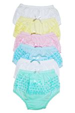 6 Ruffle Girls Panties Kids Preteen Toddler Underwear Solid Cotton Size 4-6 109