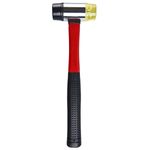 40mm Double Faced Nonslip Rubber Hammer Nylon Head Mallet Tool Fibre Glass Shaft