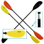 Conwy Kayak 2 Piece Paddle Premium Floating Light Aluminium Red Black Yellow