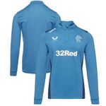 Rangers Football 1/4 Zip Top Men's Castore Training Midlayer Blue Top - New