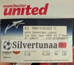 Manchester United V Panathinakos 2006 Champions League match ticket stub rare