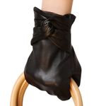 Women's Nappa Lambskin Leather Gloves Winter Dress Driving Soft Warm Black Glove