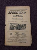 Speedway programme Australia Speedway Carnival Sydney 14th March no year but old