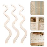 Khaki Wooden Scalloped Decorative Wood Trim Durable Wood Half Moulding