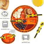 Constructive Eating Plate and Utensils Set Bulldozer Dinosaur Kids Tableware UK