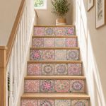 Moroccan Peel and Stick Wall Tiles 24 PCS 10×10 cm / 3.9×3.9 inch, Pink
