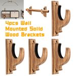 4Pcs Universal Wooden Wall Mount Shotgun/Rifle Gun Rack Display Storage Hooks UK