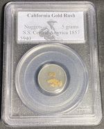 GOLD SS Central America SHIPWRECK 1857 SEA SALVAGED California Rush Nuggets PCGS