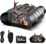 4K Night Vision Goggles 112MP Binoculars 12X Zoom & 5000mAh Battery For Hunting