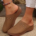 Womens⭐Wedge Heel Sandals Casual Slippers Ladies Summer Slip On Shoes Mules
